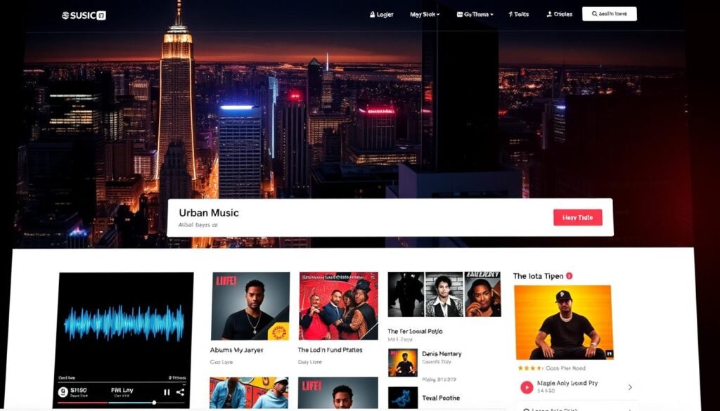 Página web optimizada para música urbana